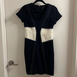 Ann Taylor Navy and White Dress - Size 0P